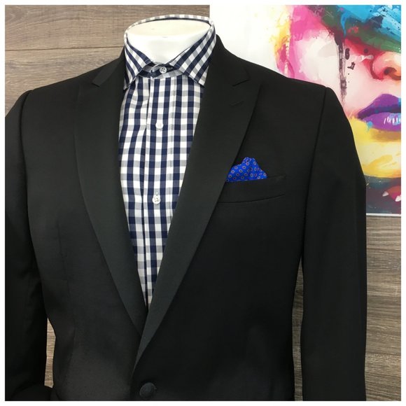 Mens David Donahue Tuxedo Blazer Sport Coat Sport Jacket‎ Wool 42L Button Suits - Picture 2 of 13